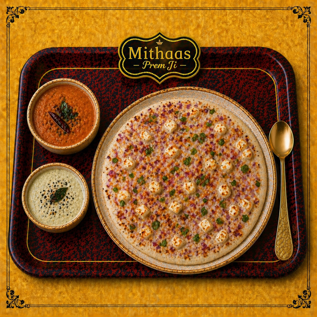 Onion Paneer Uttapam